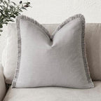 Foindtower Decorative Linen Fringe Throw Pillow Covers Cozy Boho Farmhouse by Foindtower