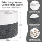 MEGASKET Large Throw Blanket Basket, Big Wicker Baskets - Image 2