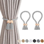 NICEEC 2 Pack Wooden Cube Magnetic Curtain Tiebacks Boho Home Decor Drape Tie by NICEEC