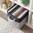 OrganiHaus 11x11 Cube Storage Bins, Rope Handles - Image 4