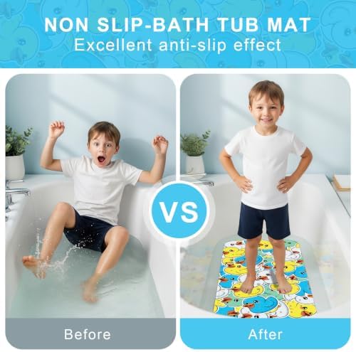 Bath Mat for Tub Non Slip Kids Bathtub Mat 40x16 Baby Bath Mat, 3Color Ducks - Image 6