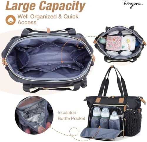Diaper Bag Tote, Large Baby Hospital Bag - Image 3
