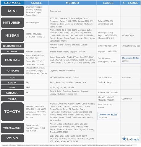 EzyShade Car Windshield Sun Shade. See Vehicle Size-Chart. Small Size - Image 6