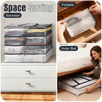 6 Packs 40L Clear Under Bed Storage Containers, Large Clothes Storage Bags - Image 7