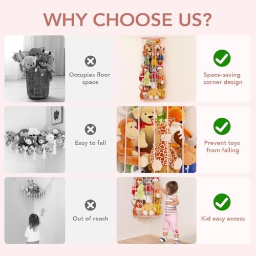 BBLIKE Stuffed Animal Storage, Corner Plush Toy Organizer - Image 3