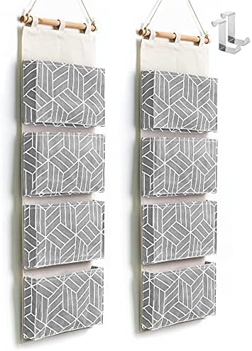 CROWNED 2Pcs Over Door Hanging Storage Bags Wall Mount Closet Organizer by HZZTYBRNY