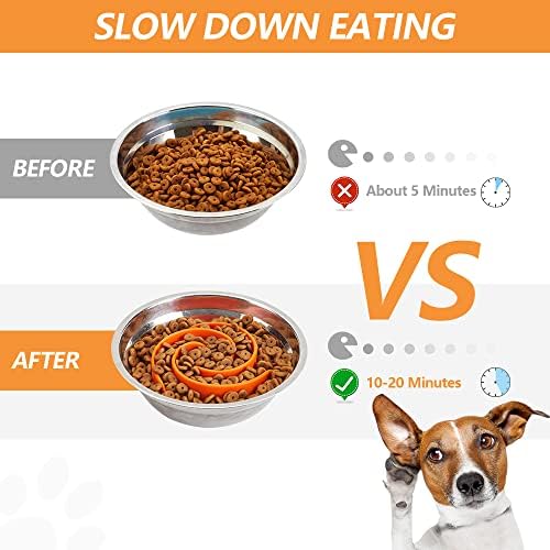 Slow Feeder Dog Bowls Insert, Animire Soft Silicone Slow Eating Dog Food Bowl - Image 2