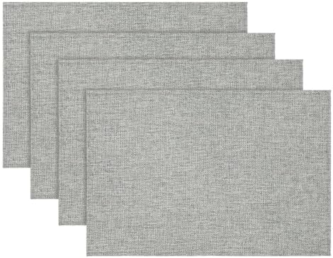 Artoid Mode Light Grey Placemats Set of 4, 12x18 Inch Washable Holiday Table by ArtoidMode