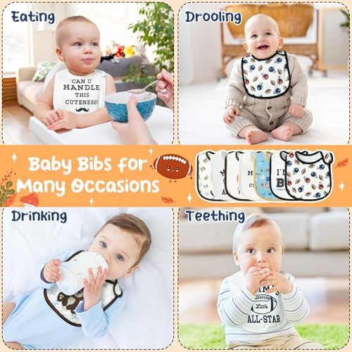 7Pcs Cotton Waterproof Baby Bibs Hook Loop Closure Newborn Bib Keepsake Baby - Image 6