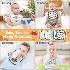 7Pcs Cotton Waterproof Baby Bibs Hook Loop Closure Newborn Bib Keepsake Baby - Image 6