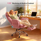 Office Chair with Flip Armrests & Foot Rest, Criss Cross Legged Home Office - Image 4