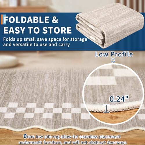 GarveeHome Hallway Runner Rug 2x6 Non Slip Scalloped Washable Kitchen Rug - Image 5