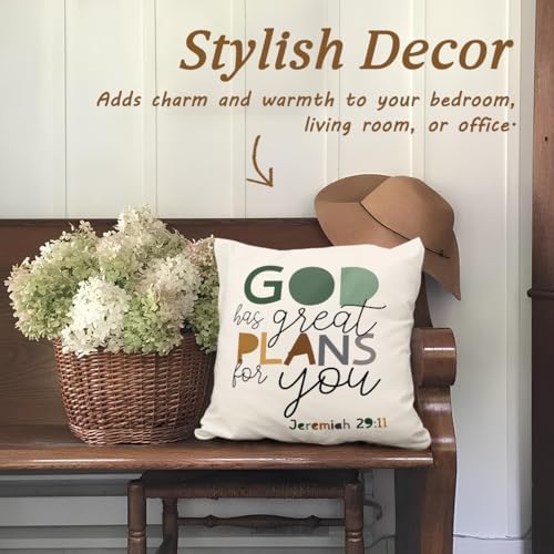 Boho Christian Pillow Covers 18x18, Christian Home Room Decor, God Has Great - Image 5