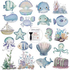 Secopad Soft Blue Ocean Life Non Slip Bathtub Stickers by Secopad
