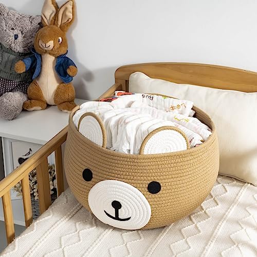 CherryNow Large Baby Basket for Gifts Empty, Cute Bear Design - Image 6