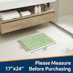 Chenille Bathroom Rug 17"x24" Seafoam Green, Non-Slip Bath Mat - Image 2