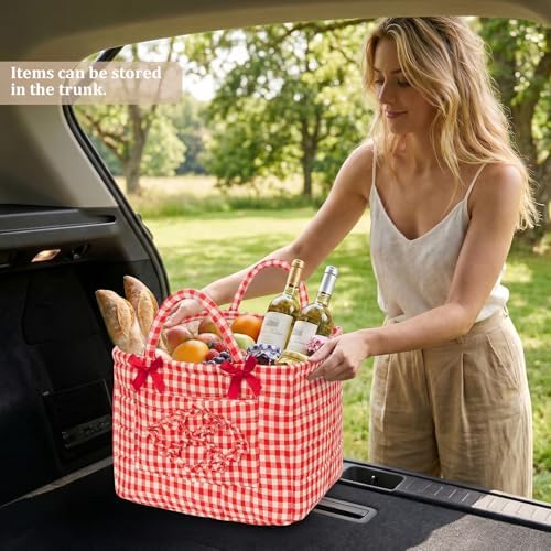 Floral Fabric Storage Basket Car Interior Storage Basket Underwear Sundries - Image 2