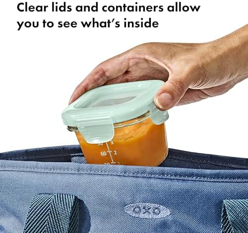 OXO Tot Glass Baby Blocks Food Storage Containers, 4 oz - Image 4