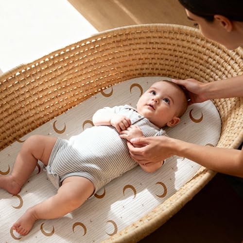 Gllquen Baby Muslin Bassinet Sheets 3pk, Soft Cotton Baby Sheet 33x17 - Image 5
