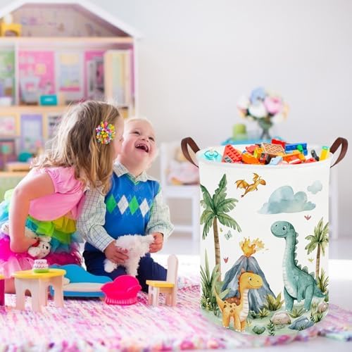 Dinosaurs Baby Laundry Hamper, Collapsible canvas laundry basket, Dinosaur - Image 4