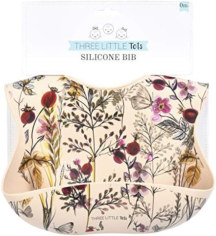 Three Little Tots Modern Silicone Baby Bib – Adjustable Fit Waterproof Catch - Image 3