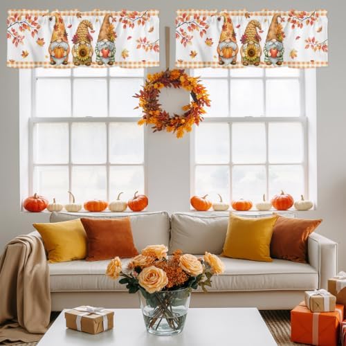 Vandarllin Fall Thanksgiving Kitchen Curtains Valances - Image 5