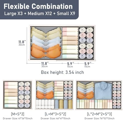 DIMJ Drawer Organizer Clothes 24 Pack - Image 3