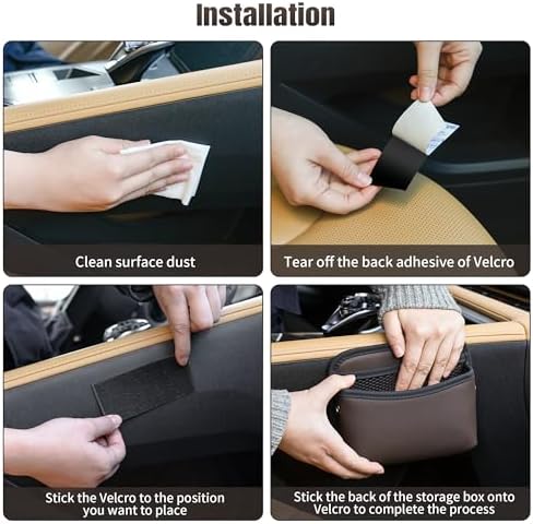JEYODA Car Seat Side Storage Pocket, Small Organizer, PU Leather - Image 5