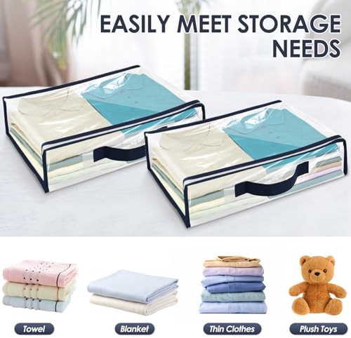 6 Pack Clear Storage Bags with Zipper, 12L Plastic Blanket Storage Bags - Image 3