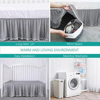 Crib Skirt with Pompoms Grey, Fits Standard Crib - Image 5
