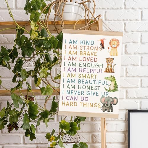 Positive Affirmations Poster, I Am Kind I Am Strong I Am Brave Inspirational - Image 4