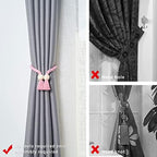 NICEEC 2 Pack Wooden Ball Magnetic Curtain Tiebacks Boho Home Decor Drape Tie - Image 2