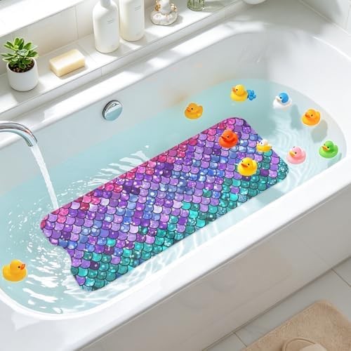 Mermaid Bath Mat for Tub Non Slip, Kids Bath Mat for Baby - Image 7