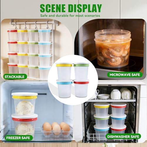 12 Pack 8.8oz Plastic Food Storage Containers - Image 2