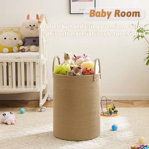 Artfeel Laundry Basket, Woven Cotton Rope Laundry Hamper, 40L - Image 4