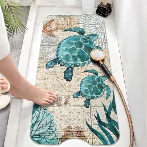 Sea Turtle Bathtub Mat Non Slip, Baby Bath Mat - Image 2
