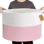 MEGASKET Pink Storage Baskets for Organizing, Large Toy Basket, Soft Pink by MEGASKET
