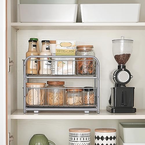 SONGMICS 2-Tier Pull Out Cabinet Organizers, Under Sink Organizer, Bathroom - Image 5