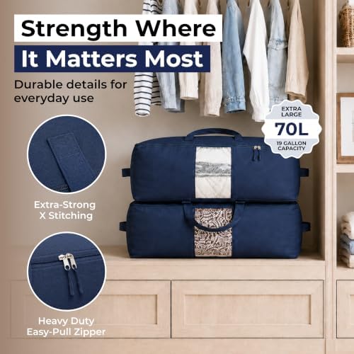 Soft Canvas Storage Bags with Zipper. Thick Breathable - Image 3