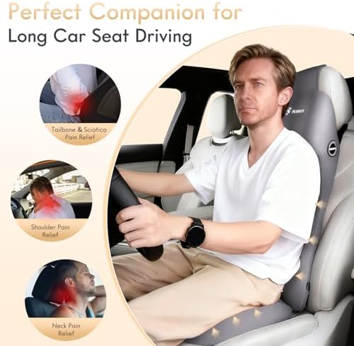 FLORICH Memory Foam Car Seat Cushion and Lumbar Support Headrest Pillow - Image 4