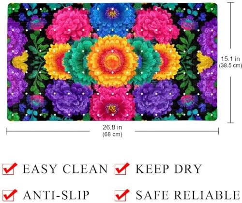 Bath Tub Shower Mat, Washable Bathtub Floor Mats, Suction Cups and Drain Holes - Image 4