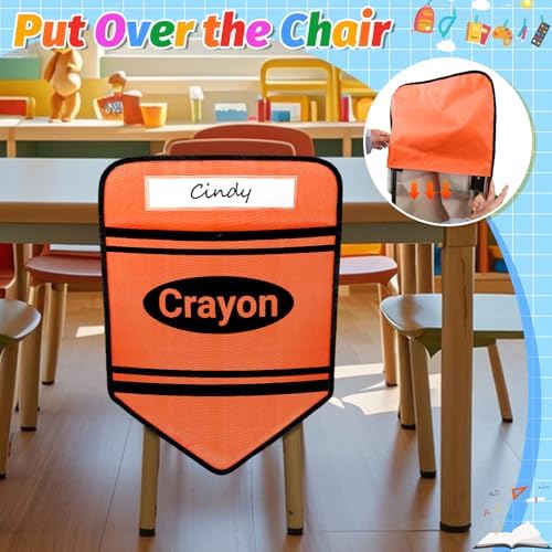 12 Pack Crayon Chair Pockets for Classrooms 17x18 Inch Seat Sacks - Image 6