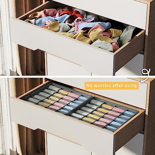 Joyoldelf Sock Drawer Organizer Divider Underwear Organizer 24-cell Fabric - Image 3