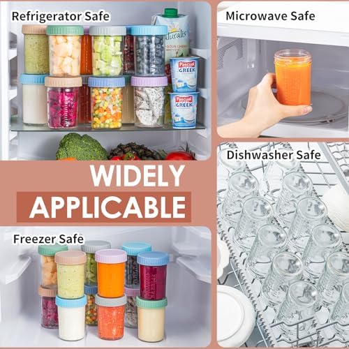 DRKIO 12 pcs Baby Food Storage Containers 8 Oz Small Glass Jars - Image 6