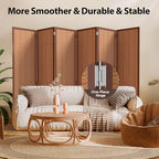 JOSTYLE 6 Panel Folding Privacy Screen 6ft Bamboo Freestanding Room Divider - Image 6