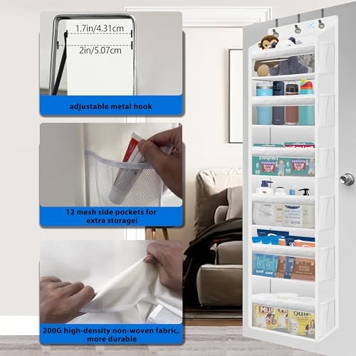 over the door organizer, Solid Bamboo Board 6-Tier Heavy Duty 75LB, 12 Side - Image 3