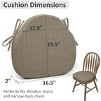 Shinnwa Kitchen Chair Cushions Set of 6, High-Resilience Foam Windsor Seat Pads - Image 6