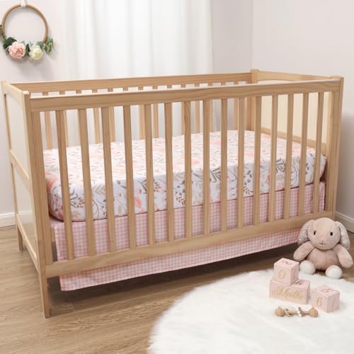 The Peanutshell Whimsical Floral 3 Piece Baby Crib Bedding Set - Image 6