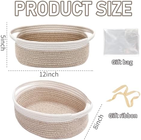 JMvicyroam Small Woven Basket, Empty Gift Basket - Image 2