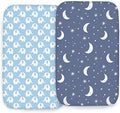 100% Organic Cotton 2 Pk Bedside Sleeper Bassinet Fitted Mattress Sheets by CambriaBaby